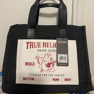 True Religion Black and White Women’s Tote